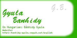 gyula banhidy business card